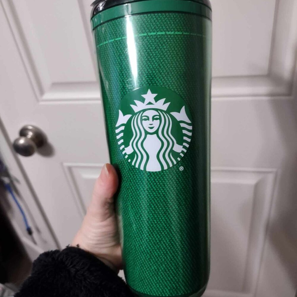 Starbucks Green 24oz Tumbler with Lid and Straw